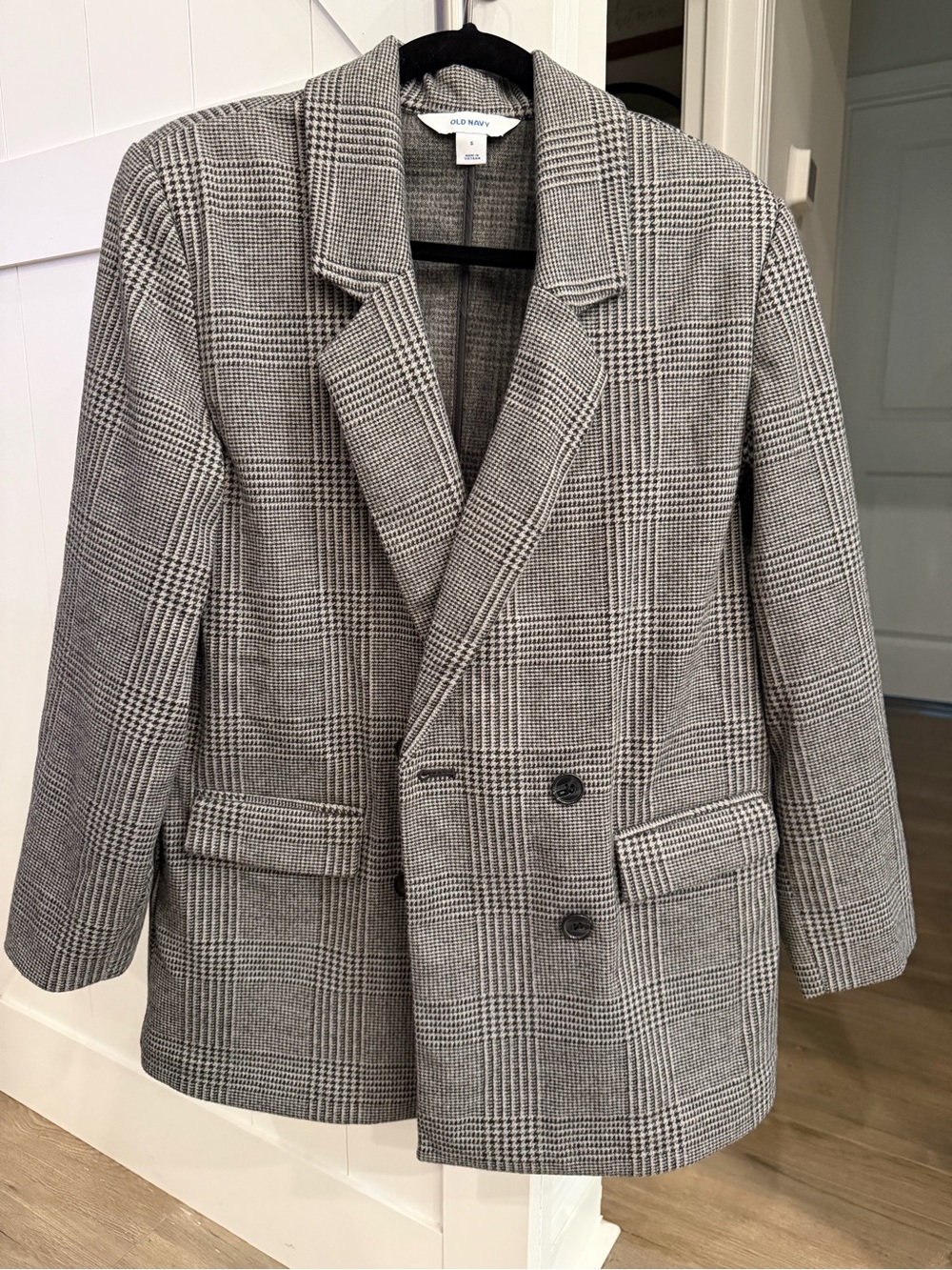 Old Navy Ladies Gray Glen Plaid Blazer